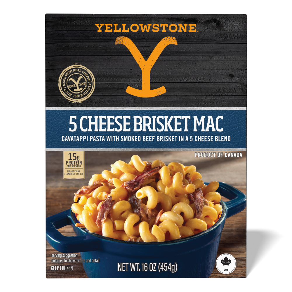 slide 1 of 2, Yellowstone Cheesy Brisket Mac, 16 oz
