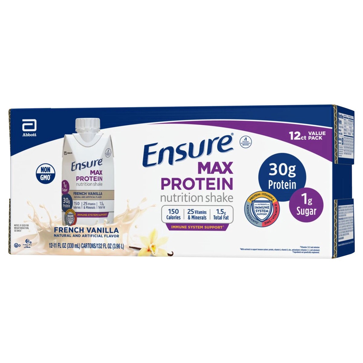 slide 2 of 4, Ensure Max Protein Vanilla Nutrition Shake, 11 oz