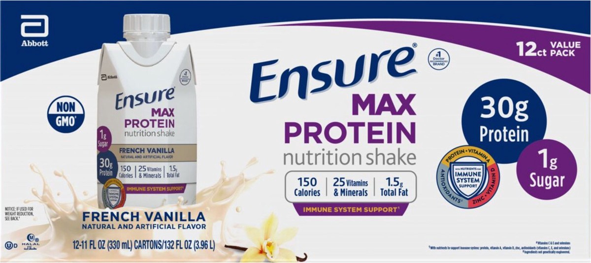 slide 3 of 4, Ensure Max Protein Vanilla Nutrition Shake, 11 oz