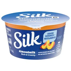 Silk Dairy Free Peach Almond Milk Yogurt Alternative, Plant-Based, Gluten Free, 5.3 OZ Cup