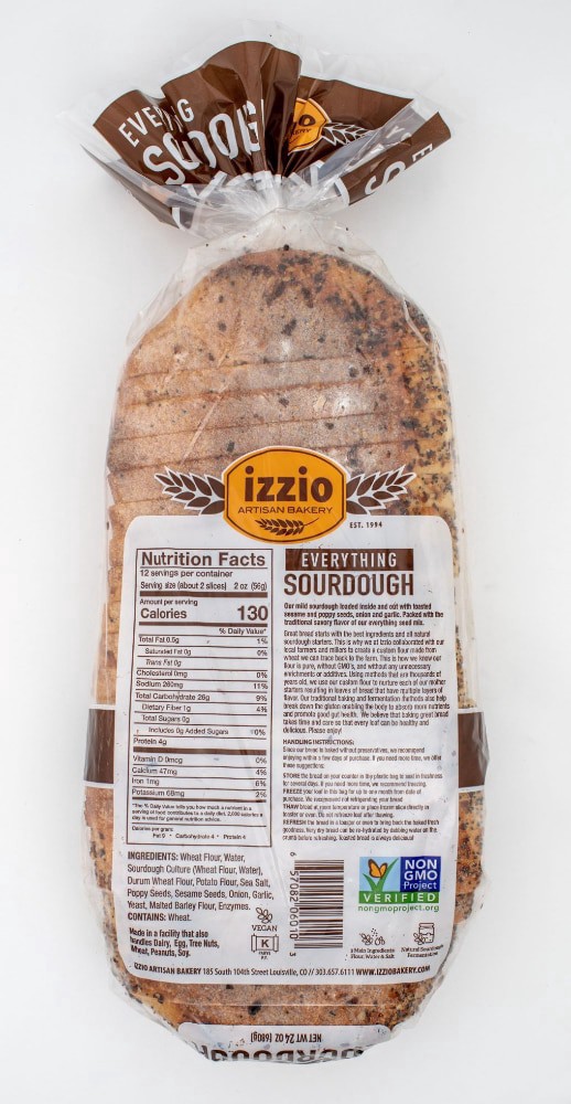 slide 2 of 4, Izzio Artisan Bakery Everything Sourdough 24 oz, 24 oz