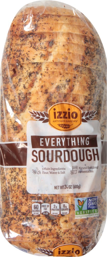 slide 4 of 4, Izzio Artisan Bakery Everything Sourdough 24 oz, 24 oz