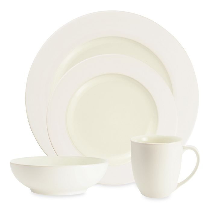 slide 1 of 6, Noritake Colorwave Rim Place Setting - White, 4 ct