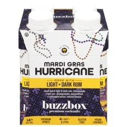 Buzzbox Premium Mardi Gras Hurricane Cocktails - 4 x 250 ml Cartons