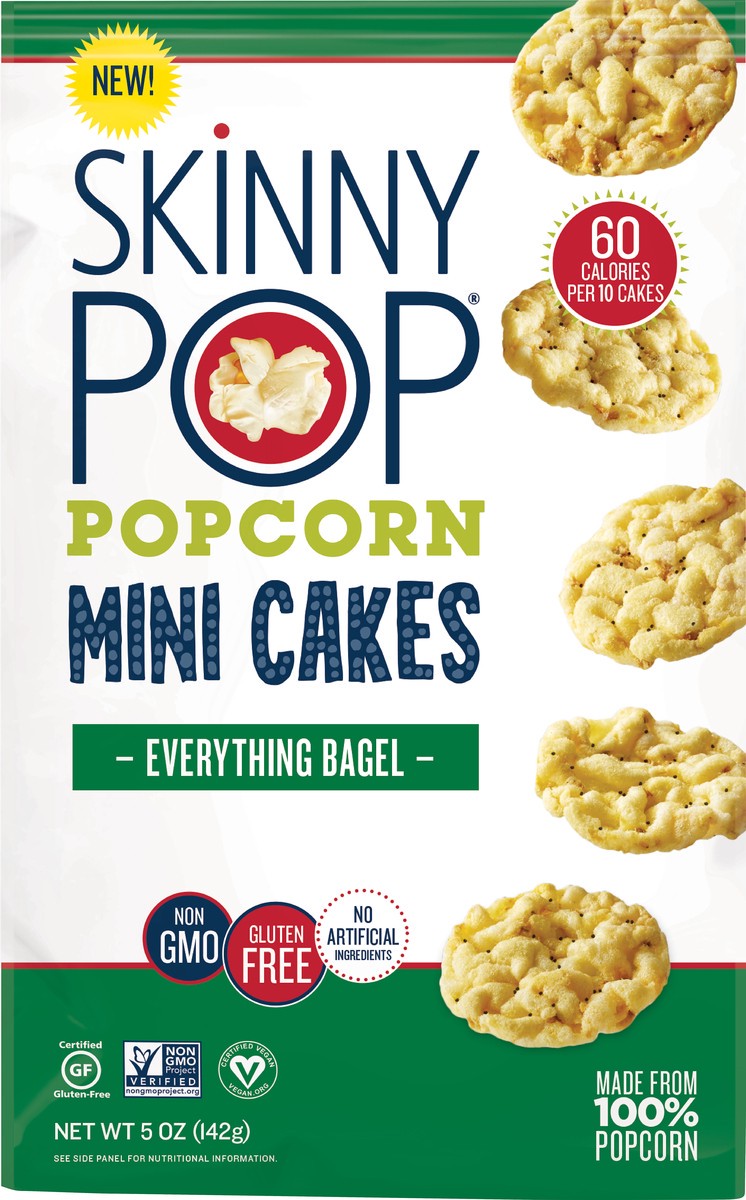 slide 1 of 2, SkinnyPop Mini Cakes Everything Bagel Popcorn 5 oz, 5 oz