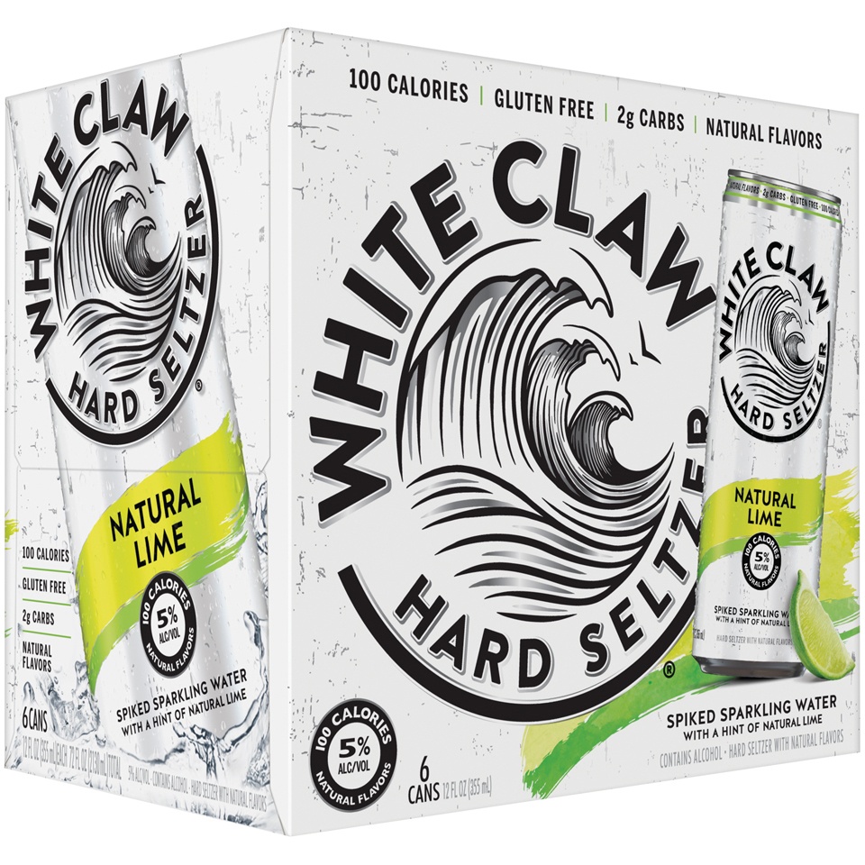 slide 2 of 2, White Claw Lime Hard Seltzer, 6 ct; 12 fl oz