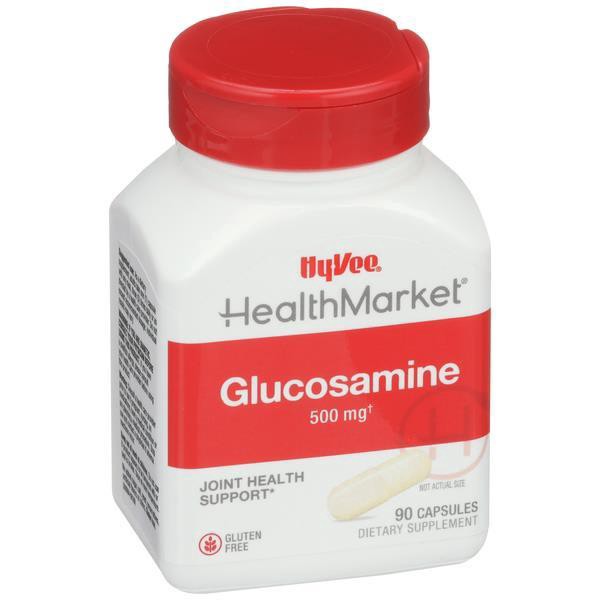 slide 1 of 1, Hy-Vee Healthmarket All Natural Glucosamine Relief 500mg Capsules, 90 ct
