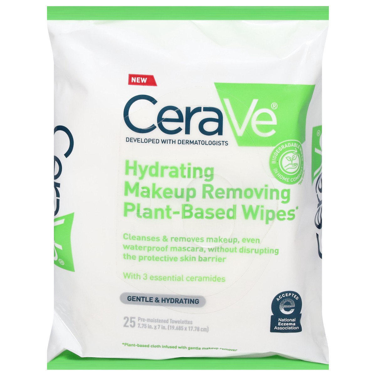 slide 1 of 31, CeraVe Hydrating Makeup Removing Plant-Based Wipes 25 ea, 25 ct