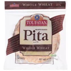 Toufayan Bakeries Hearth Baked Whole Wheat Pita 6 ea