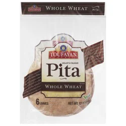 Toufayan Bakeries Hearth Baked Whole Wheat Pita 6 ea