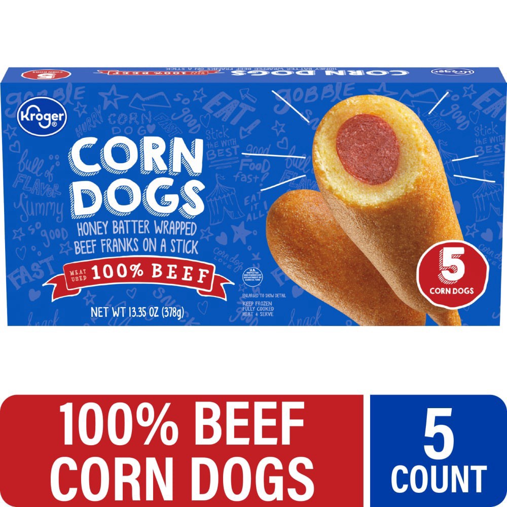 slide 1 of 4, Kroger Beef Corn Dogs, 5 ct; 2.67 oz