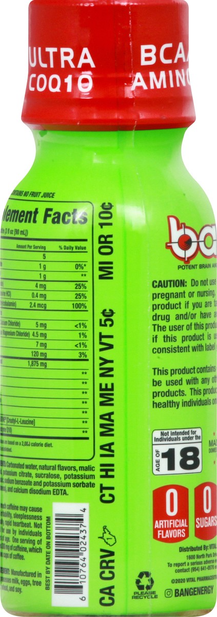 slide 5 of 9, Bang Carbonated Candy Apple Crisp Energy Shot - 1 oz, 1 oz