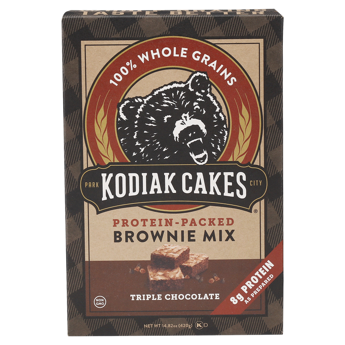 slide 1 of 1, Kodiak Cakes Brownie Mix 100% Whole Grains Protein-Packed Triple Chocolate Box, 17.7 oz