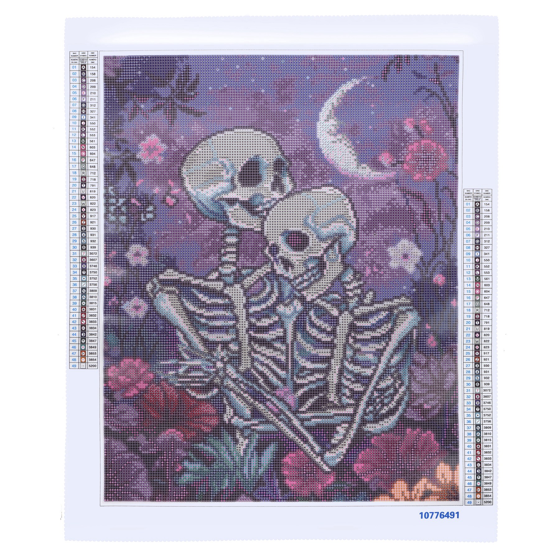 slide 2 of 4, 16" X 20" Skeleton Lovers Diamond Art Kit By Make Market, 16 in x 20 in