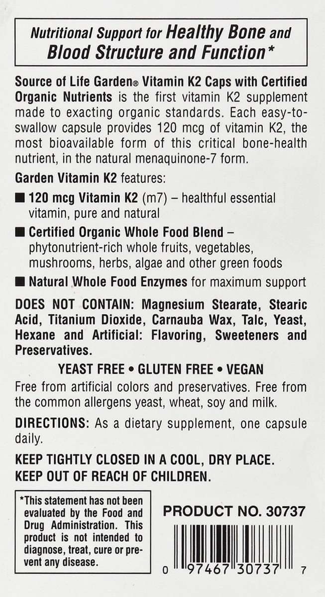 slide 3 of 5, Nature's Plus Source Of Life Garden K2 120 Mcg, 60 ct