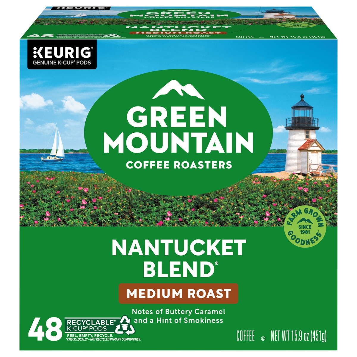 slide 1 of 6, Green Mountain Coffee Roasters Nantucket Blend Keurig Single-Serve K-Cup Pods, Medium Roast Coffee, 48 Count, 48 ct