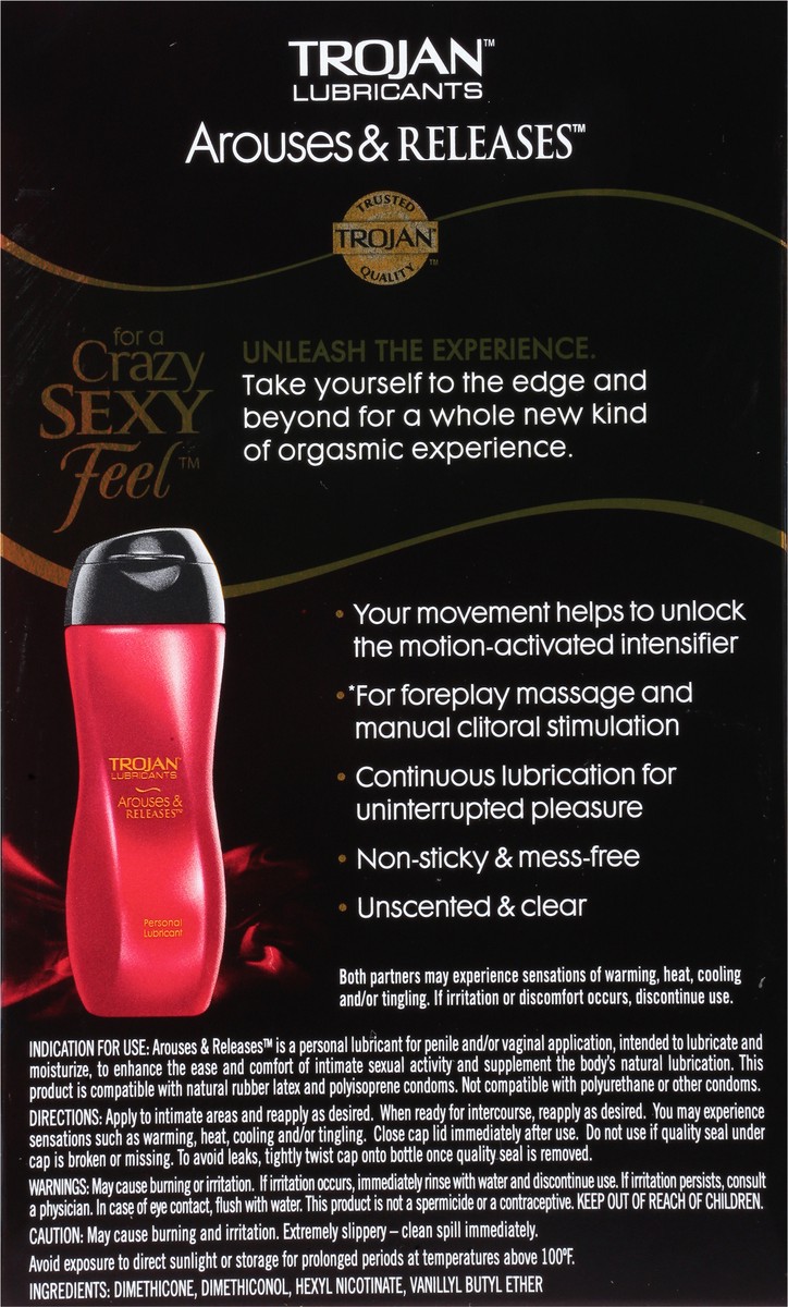 slide 3 of 9, TROJAN Arouses & Releases Personal Lubricant, 3 oz., 3 fl oz