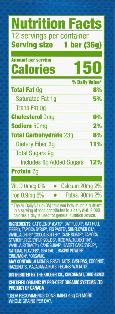 slide 3 of 3, Simple Truth Organic Iced Oatmeal Baked Energy Bar, 12 ct; 1.27 oz