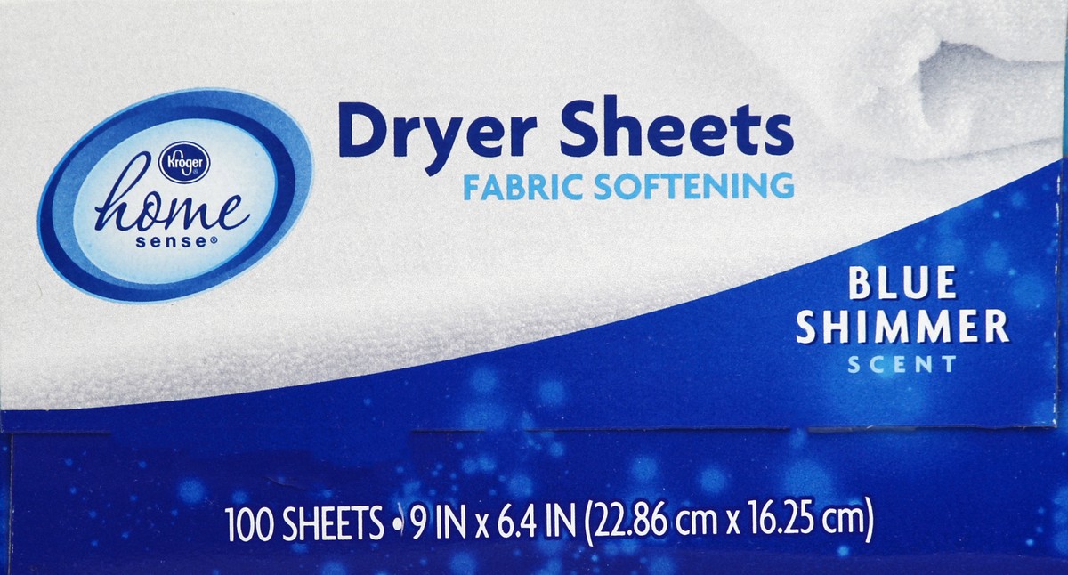 slide 2 of 6, Kroger Home Sense Blue Shimmer Scent Dryer Sheets, 100 ct