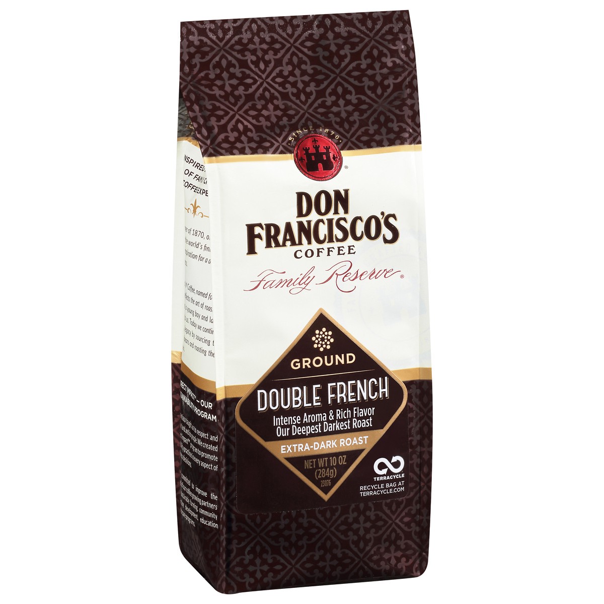 slide 2 of 10, Don Francisco's Family Reserve Double French Dark Roast Ground Coffee, 10 oz