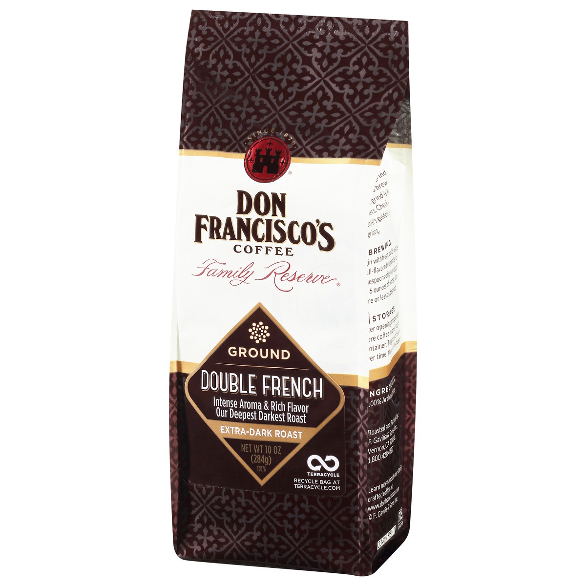 slide 3 of 10, Don Francisco's Family Reserve Double French Dark Roast Ground Coffee, 10 oz