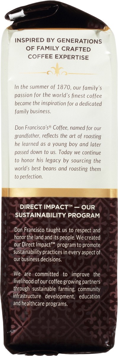 slide 6 of 10, Don Francisco's Family Reserve Double French Dark Roast Ground Coffee, 10 oz