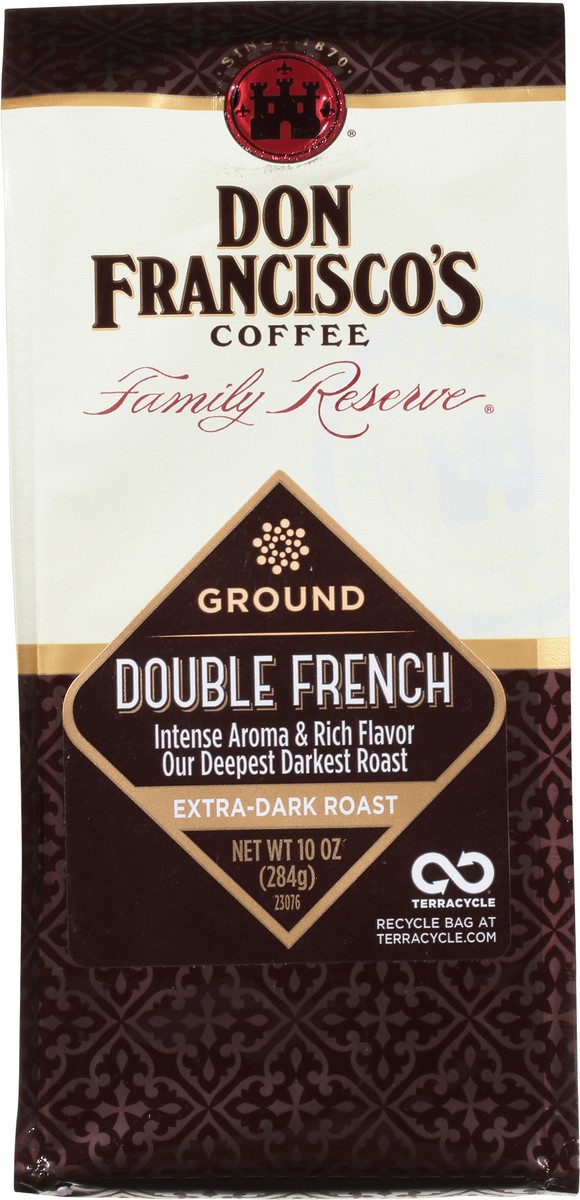 slide 8 of 10, Don Francisco's Family Reserve Double French Dark Roast Ground Coffee, 10 oz