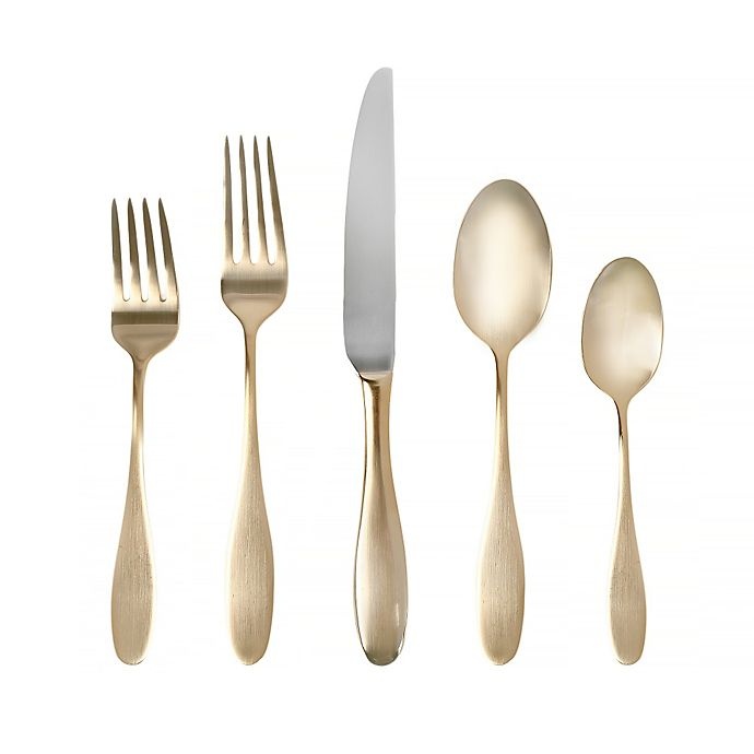 slide 1 of 1, Towle Living Ashwell Gold Flatware Set, 20 ct