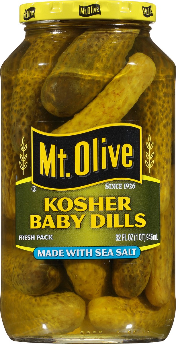 slide 11 of 11, Mt. Olive Kosher Baby Dills 32 oz. Jar, 32 fl oz