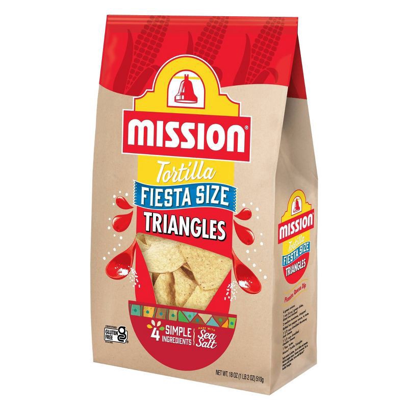 slide 4 of 4, Mission Fiesta Size Triangles Tortilla Chips - 18oz, 18 oz