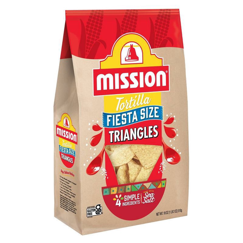 slide 2 of 4, Mission Fiesta Size Triangles Tortilla Chips - 18oz, 18 oz