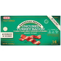 H-E-B Fully Cooked Hardwood Smoked Uncured Turkey Bacon Slices