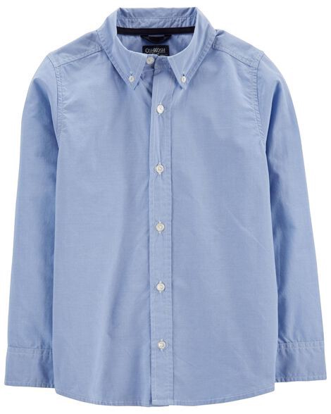 slide 1 of 2, Oshkosh Kid Long Sleeve Button-Front Uniform Shirt Blue 14, 1 ct