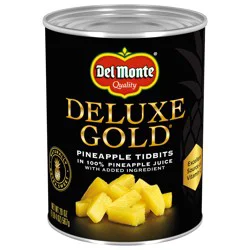 Del Monte Deluxe Gold Pineapple Tidbits in 100% Pineapple Juice, 20 oz Can