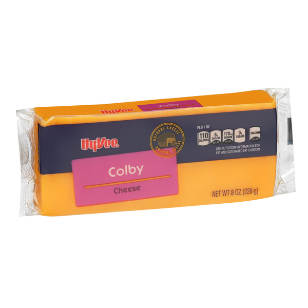 slide 1 of 1, Hy-vee Colby Cheese - 8 oz, 8 oz