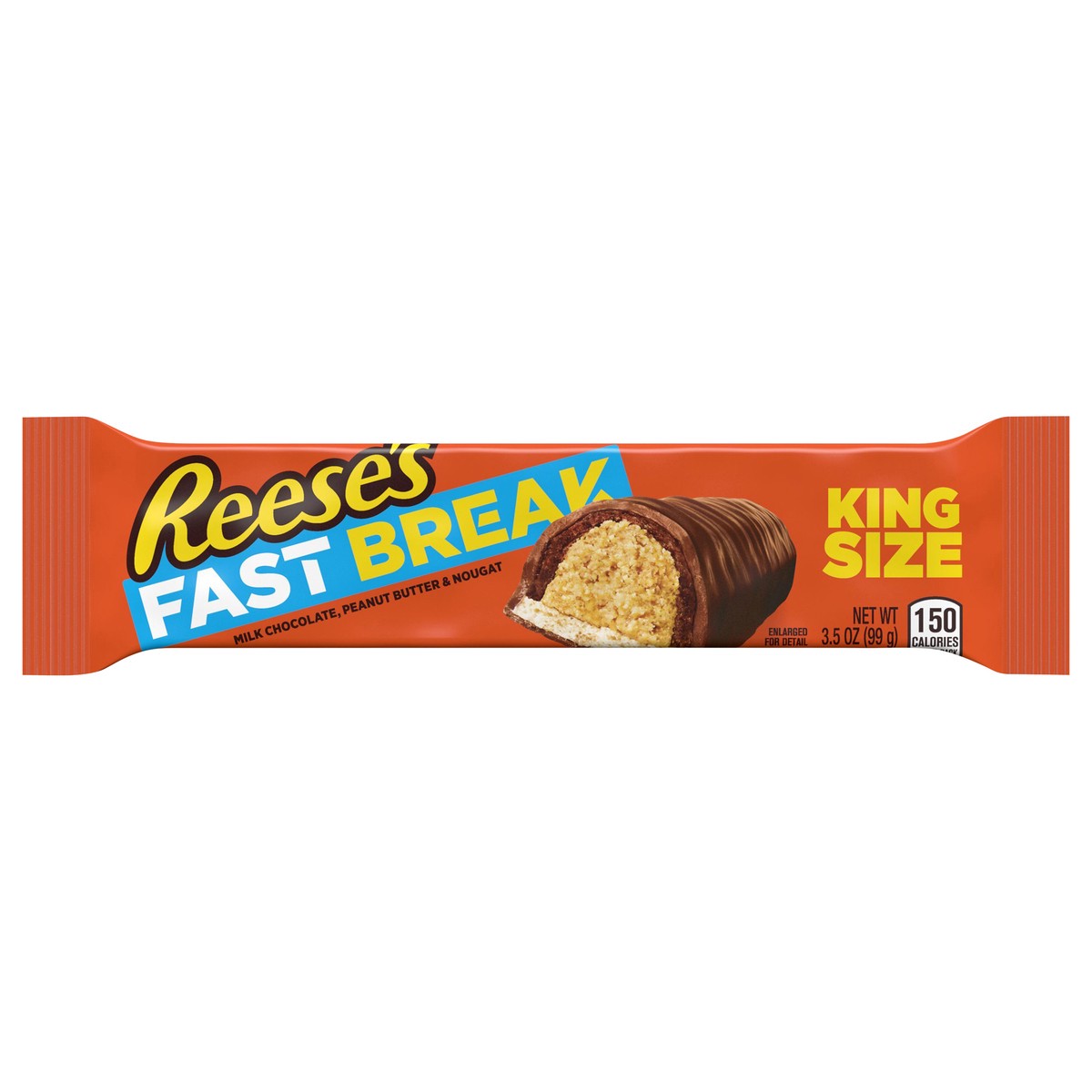 slide 1 of 1, Reese's FAST BREAK Milk Chocolate, Peanut Butter and Nougat King Size, Candy Bar, 3.5 oz, 3.5 oz