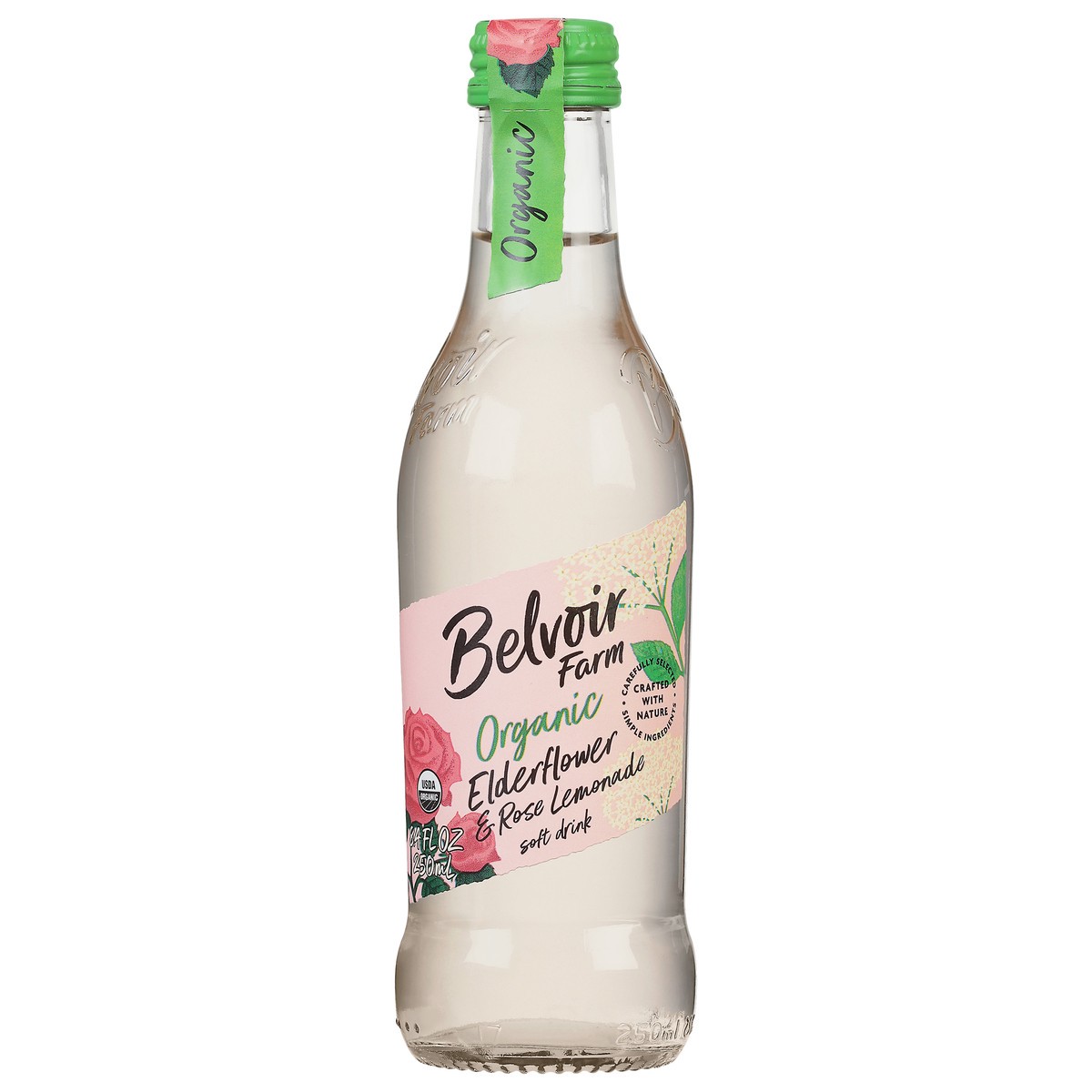 slide 1 of 9, Belvoir Farm Organic Elderflower & Rose Lemonade Soft Drink- 8.4 fl oz, 8.4 fl oz