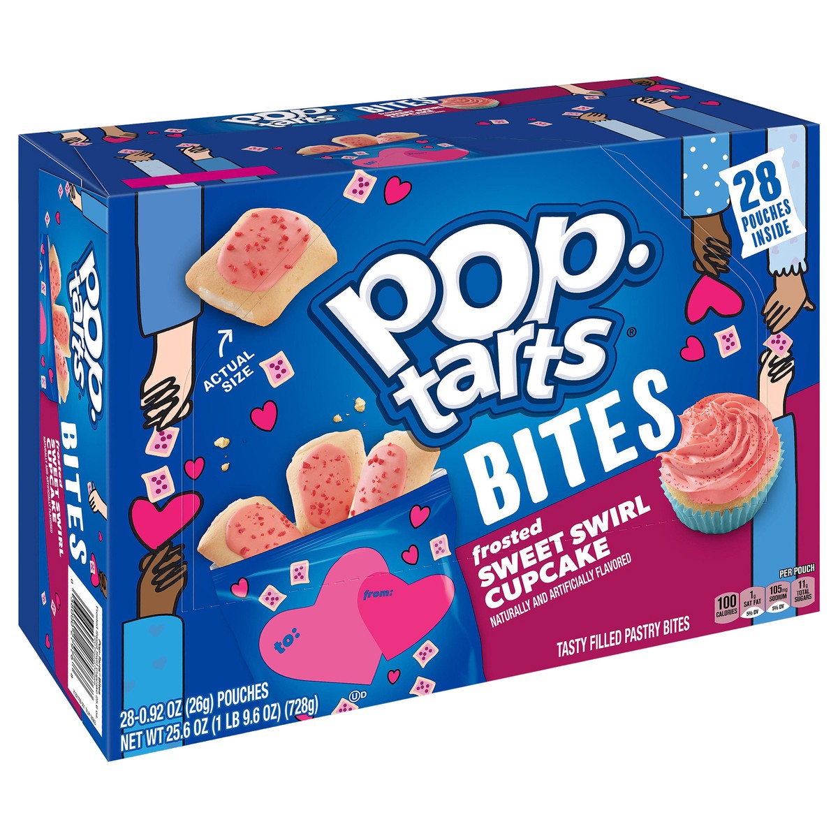 slide 7 of 10, Pop-Tarts Baked Pastry Bites, Frosted Sweet Swirl Cupcake, 25.6 oz, 28 Count, 25.6 oz