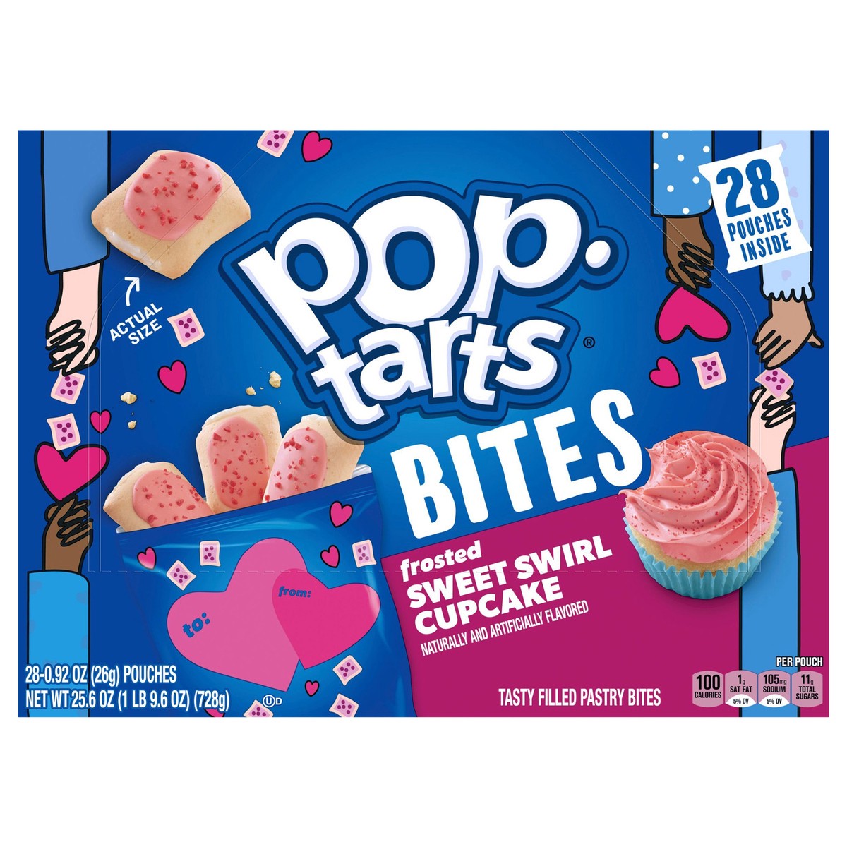 slide 1 of 10, Pop-Tarts Baked Pastry Bites, Frosted Sweet Swirl Cupcake, 25.6 oz, 28 Count, 25.6 oz