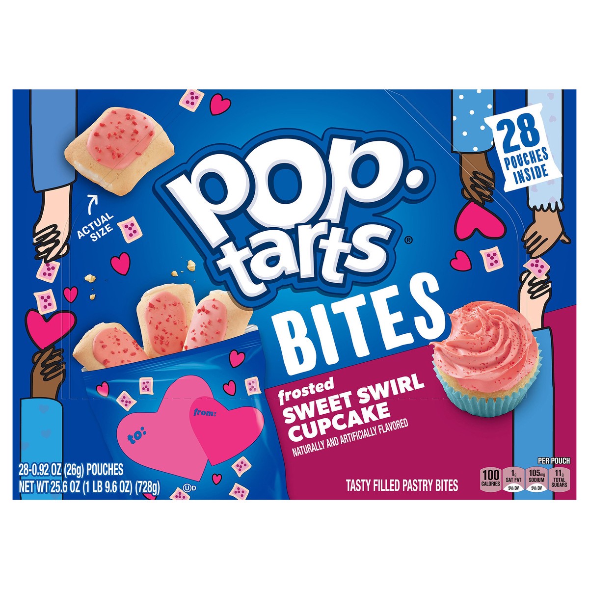 slide 8 of 10, Pop-Tarts Baked Pastry Bites, Frosted Sweet Swirl Cupcake, 25.6 oz, 28 Count, 25.6 oz