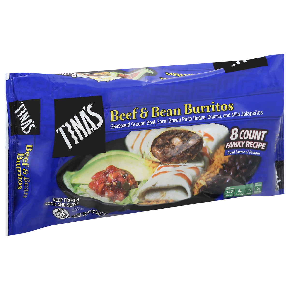 slide 2 of 9, Tina's Tina Beef And Bean Burritos, 8 ct