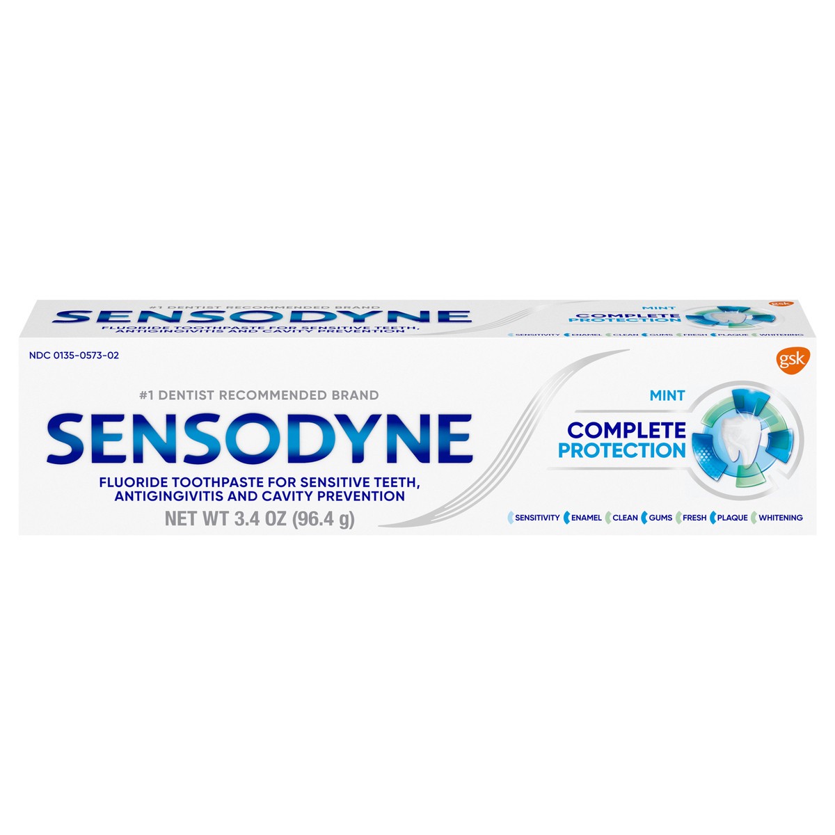 slide 1 of 9, Sensodyne Complete Protection Sensitive Toothpaste, Mint - 3.4 Ounces, 3.4 oz