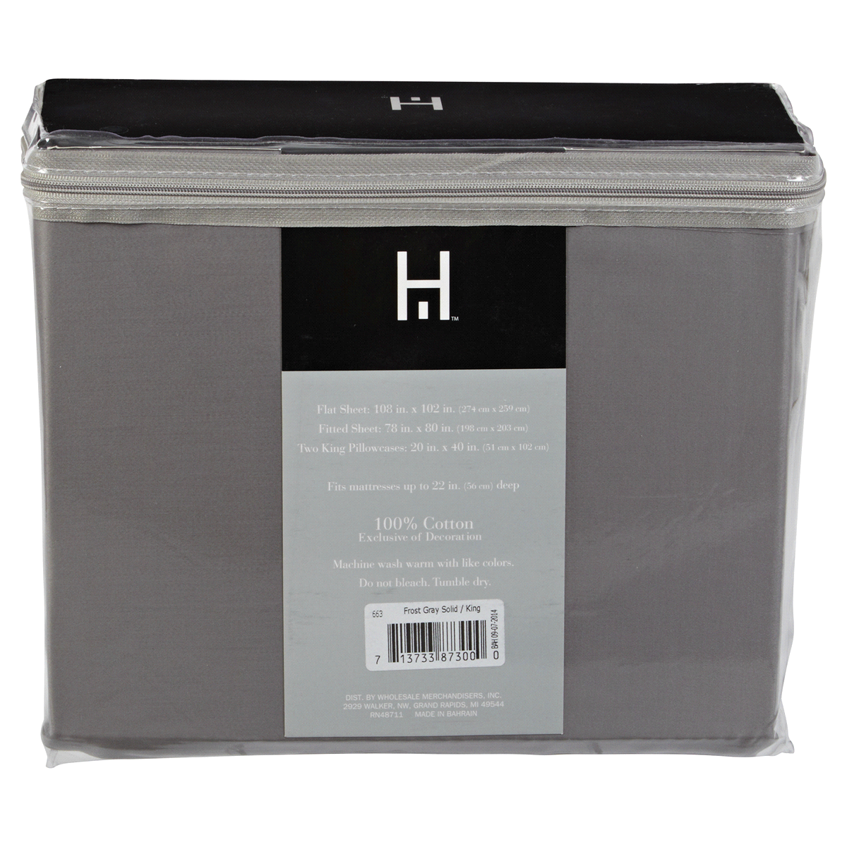slide 2 of 2, Home 500 Thread Count Egyptian Cotton Sheet Set, King, Frost Gray, King Size