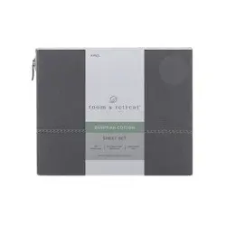 Home 500 Thread Count Egyptian Cotton Sheet Set, King, Frost Gray