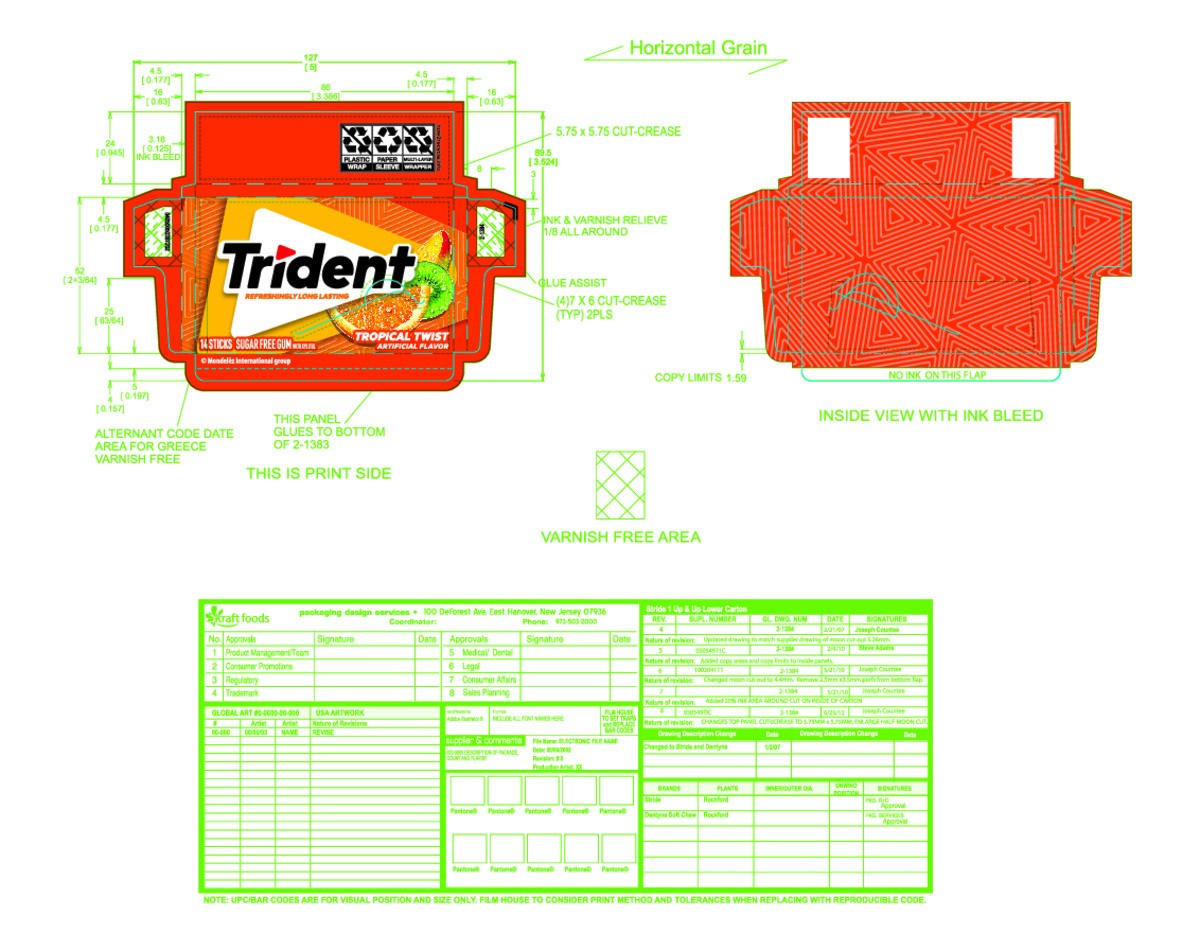 slide 6 of 13, Trident Tropical Twist Sugar Free Gum, 15 Packs of 14 Pieces (210 Total Pieces), 