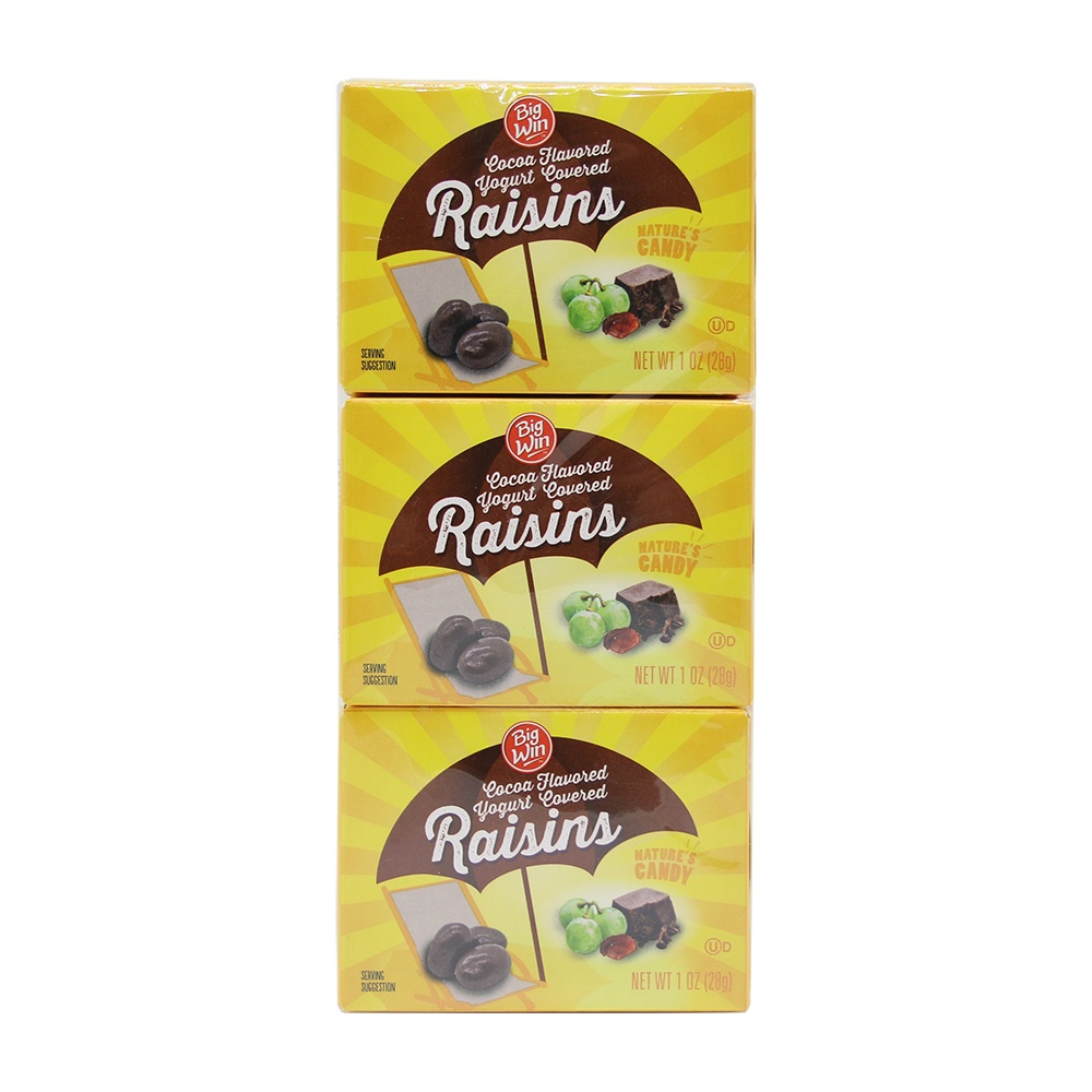 slide 1 of 1, Big Win Bw Cocoa Ygt Raisins, 6 oz