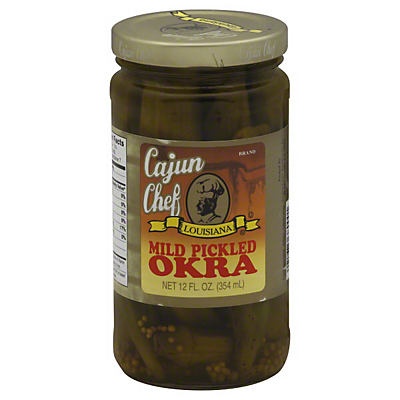 slide 1 of 2, Cajun Chef Mild Pickled Okra, 12 oz