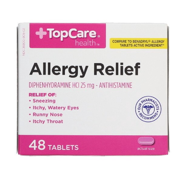 slide 1 of 9, TopCare Top Care Topcare Allergy Relief Tablets, 48 ct