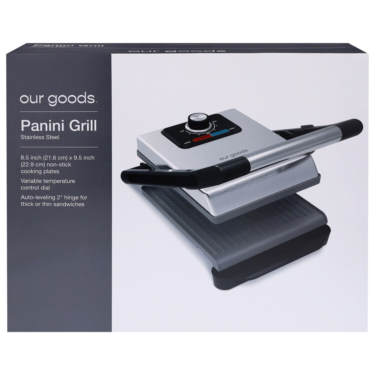 slide 1 of 12, Our Goods Stainless Steel Panini Grill 1 Each, 1 ct