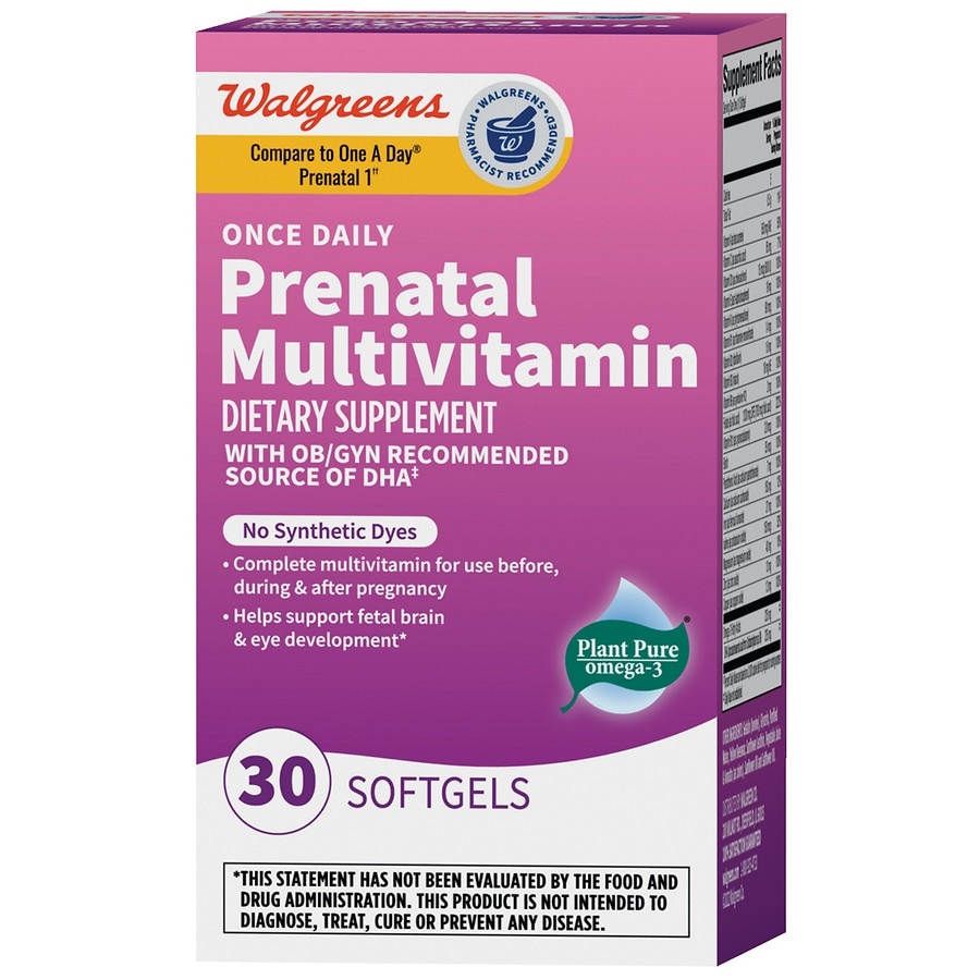 slide 1 of 1, Walgreens Once Daily Prenatal Multivitamin, 30 ct